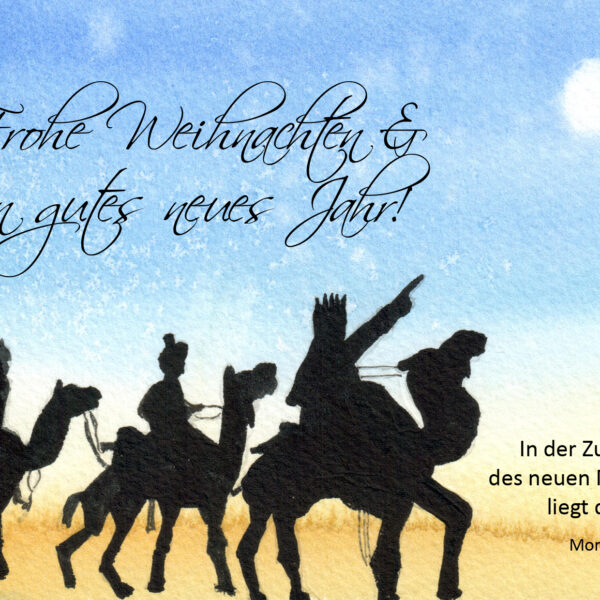 Heilige Drei Könige überbringen Neujahrswünsche