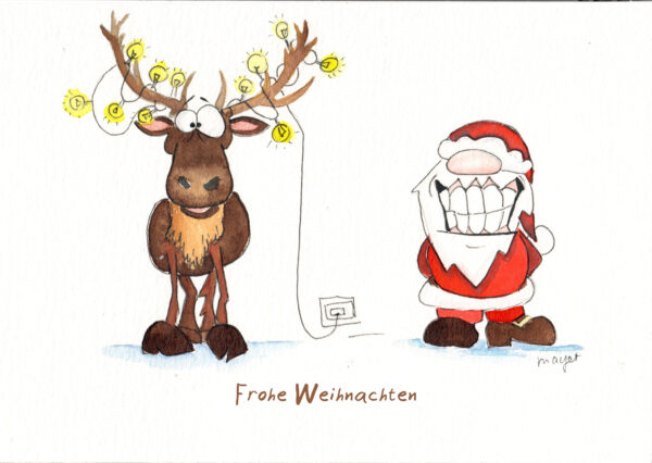 Rentier & Weihnachtsmann auf bayrisch