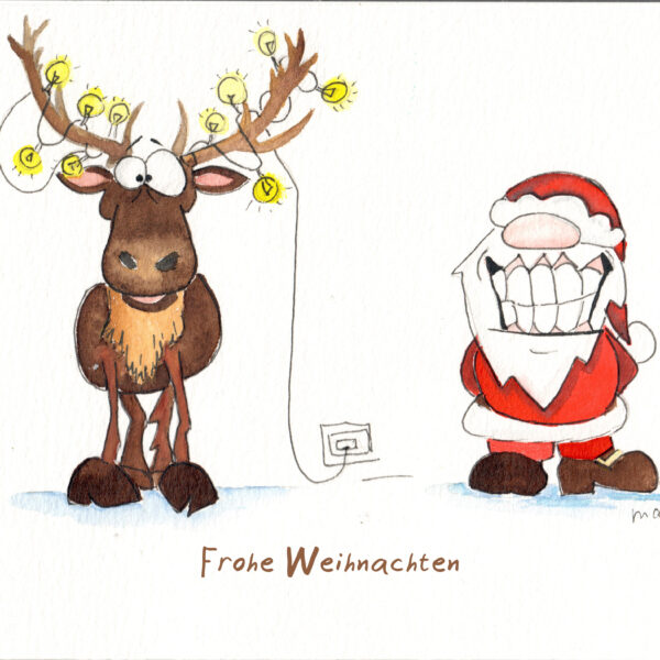 Rentier & Weihnachtsmann auf bayrisch